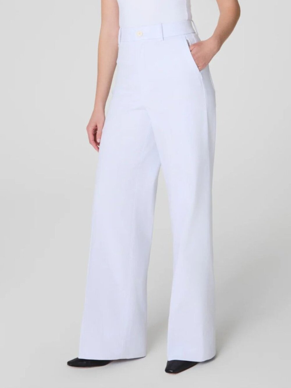 Spanx Stretch Twill Wide Leg in Classic White - NWT!